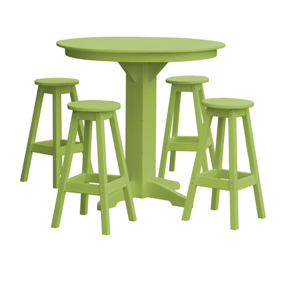 Keystone Amish Co. Poly Composite Sierra 5-Piece Bar Set with Round Table