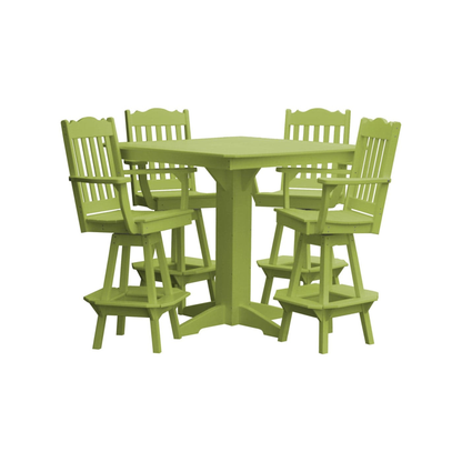 Keystone Amish Co. York 5-Piece Poly Bar Dining Set with Square Table