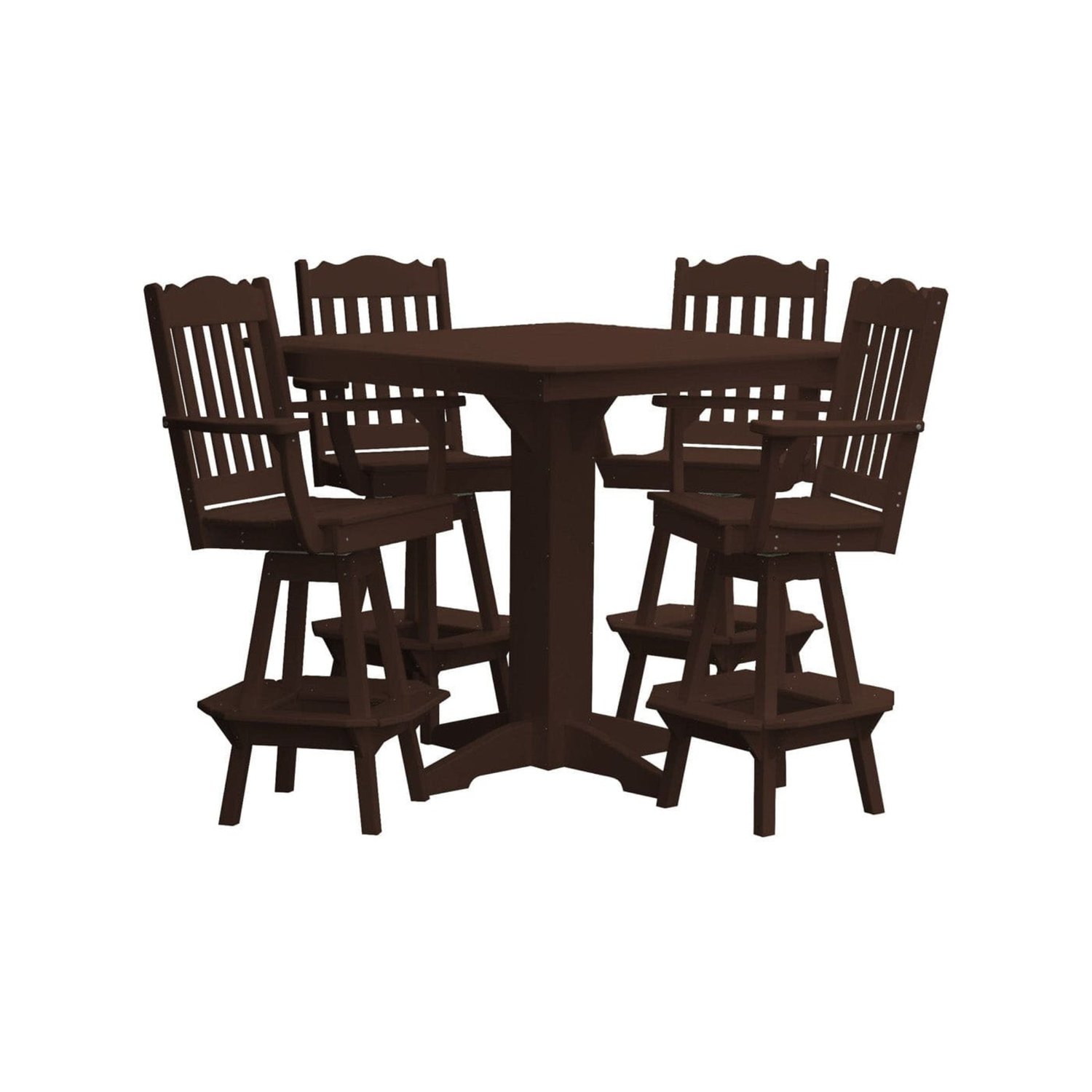 Keystone Amish Co. York 5-Piece Poly Bar Dining Set with Square Table