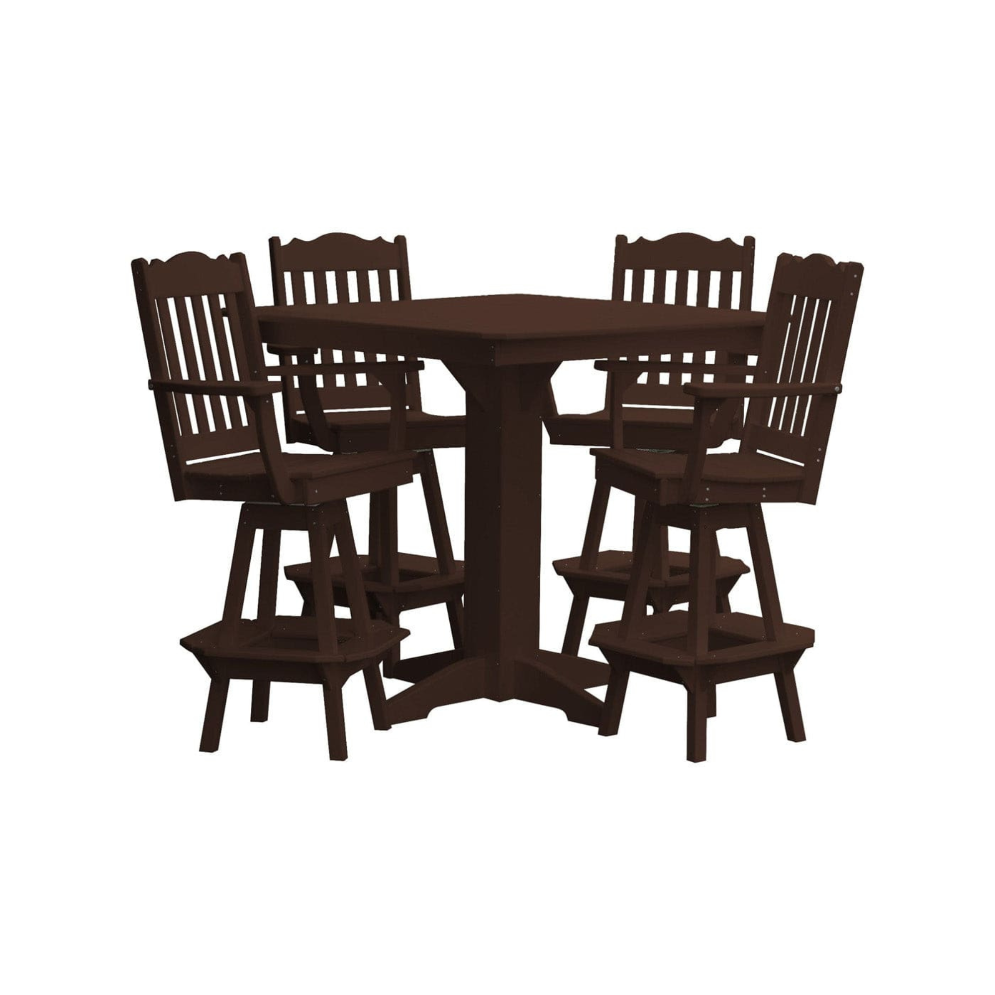 Keystone Amish Co. York 5-Piece Poly Bar Dining Set with Square Table