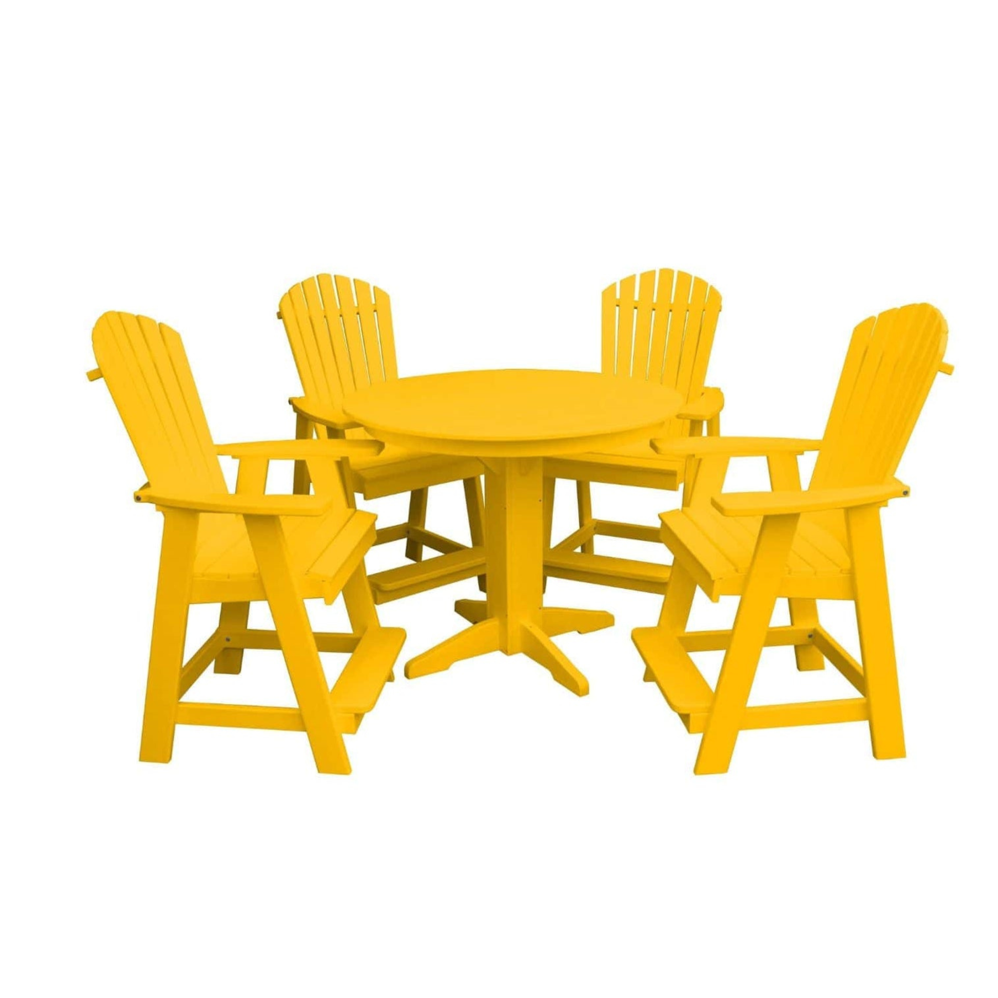 Keystone Amish Co. Sunburst 5-Piece Counter Height Poly Round Dining Set