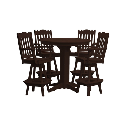 Keystone Amish Co. York 5-Piece Poly Bar Dining Set with Round Table