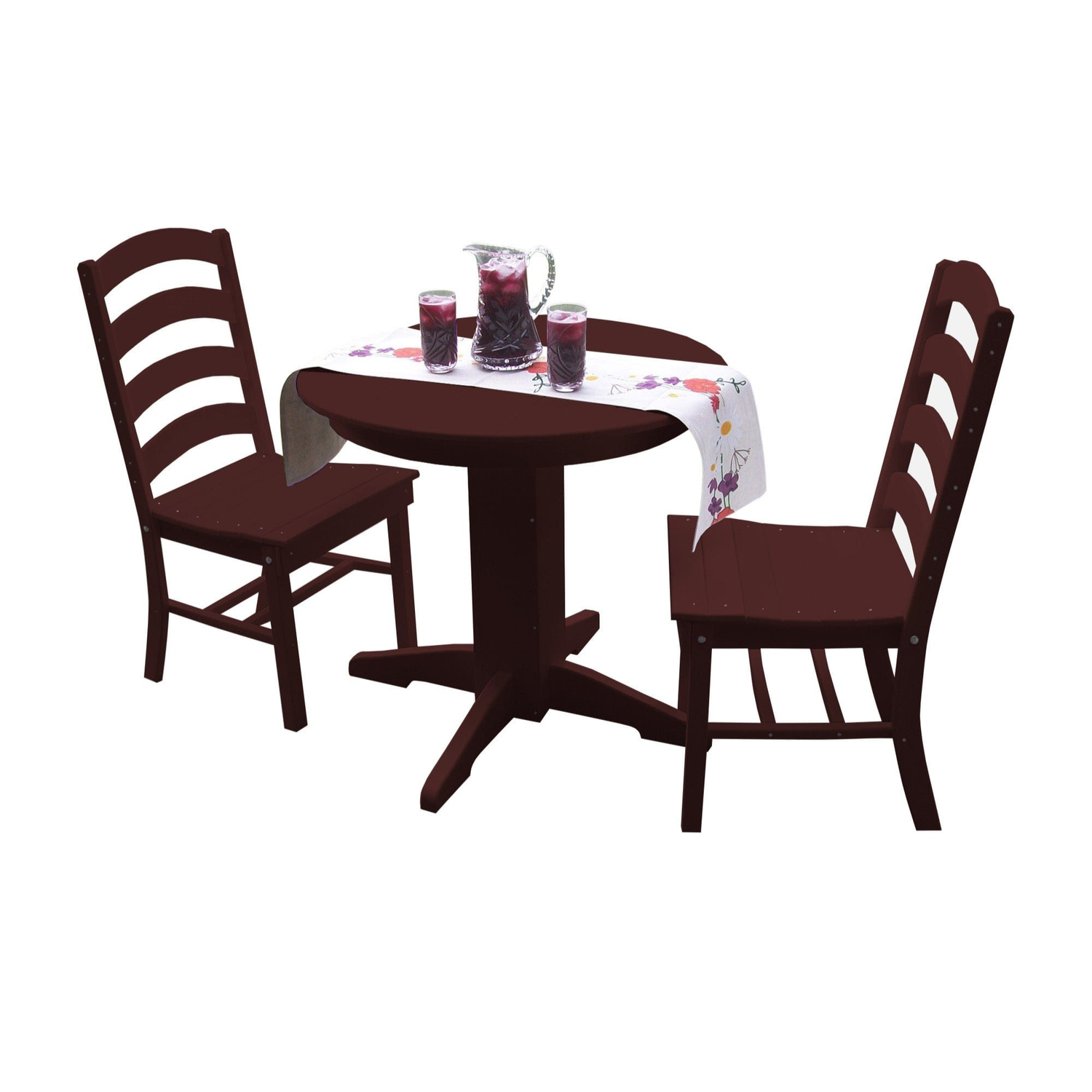 Keystone Amish Co. Josie 3-Piece Poly Outdoor Dining Set with Round Table