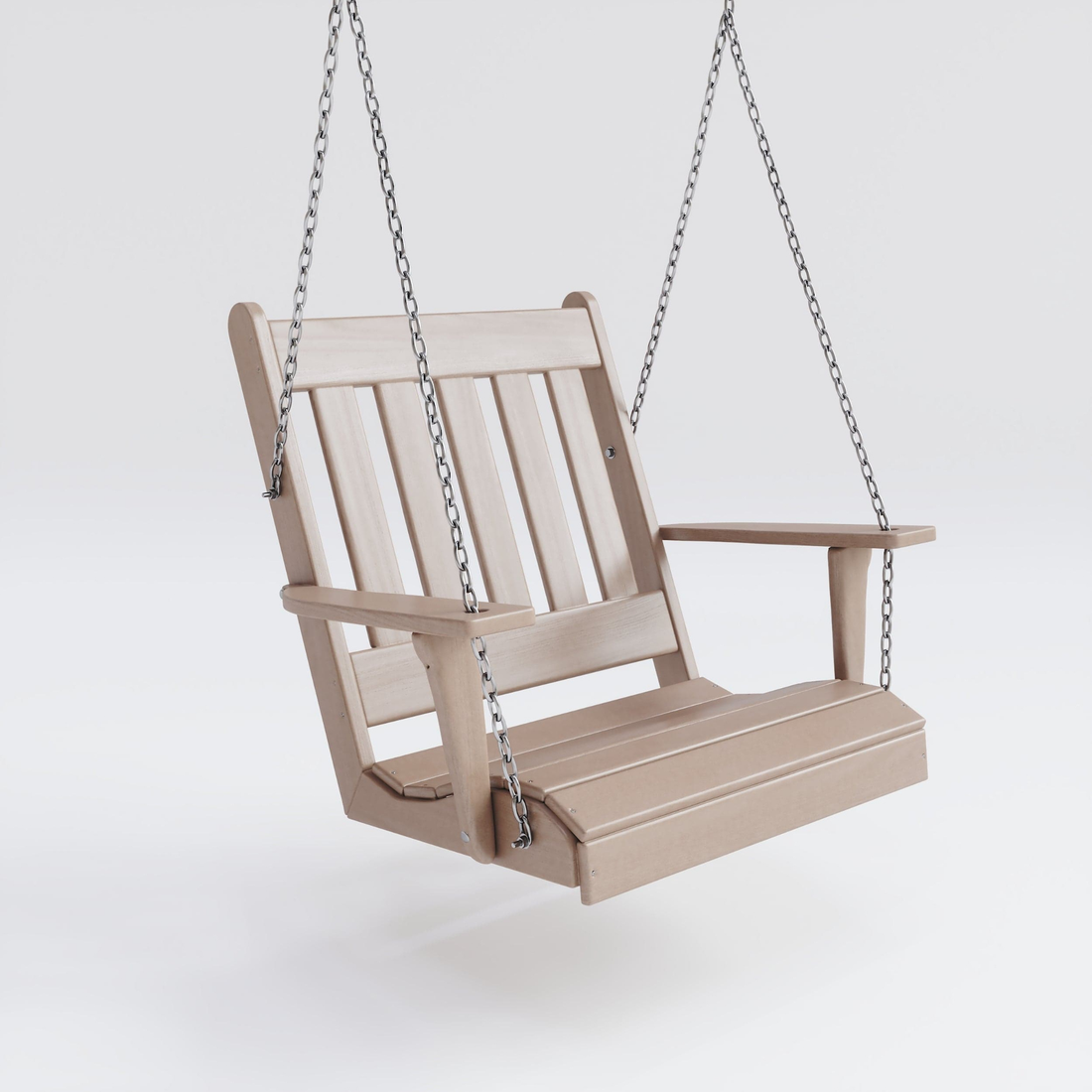 Keystone Amish Co. Franklin English Recycled Plastic Swing Chair, Weathered Wood