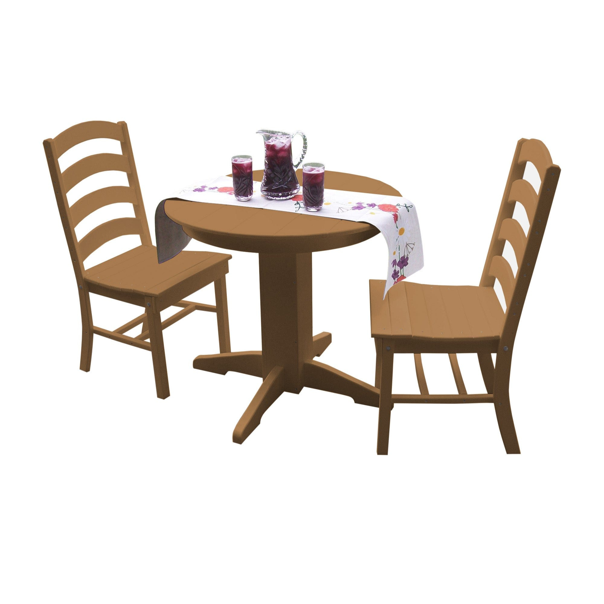 Keystone Amish Co. Josie 3-Piece Poly Outdoor Dining Set with Round Table