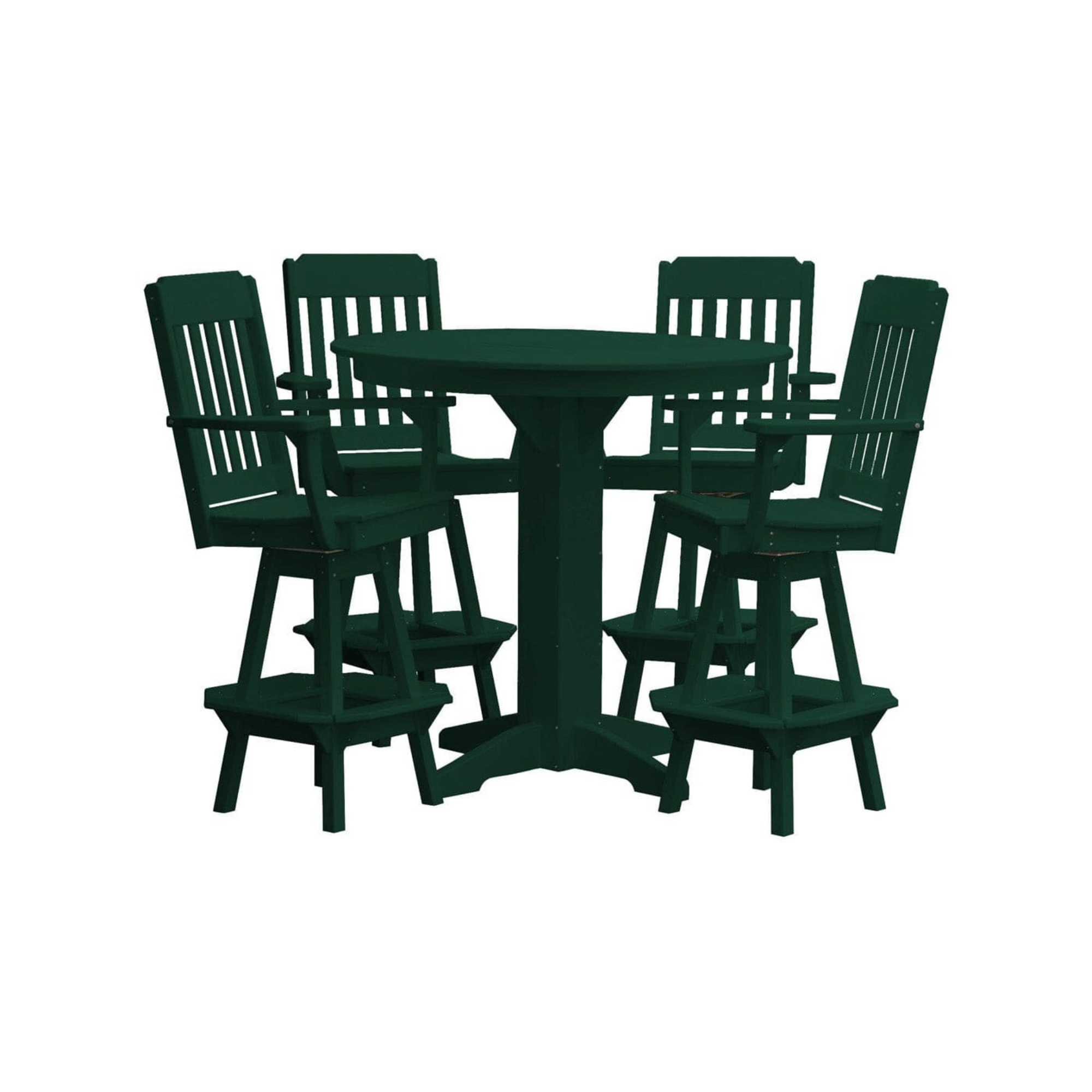 Keystone Amish Co. Traditional 5-Piece Bar Poly Dining Set with Round Table