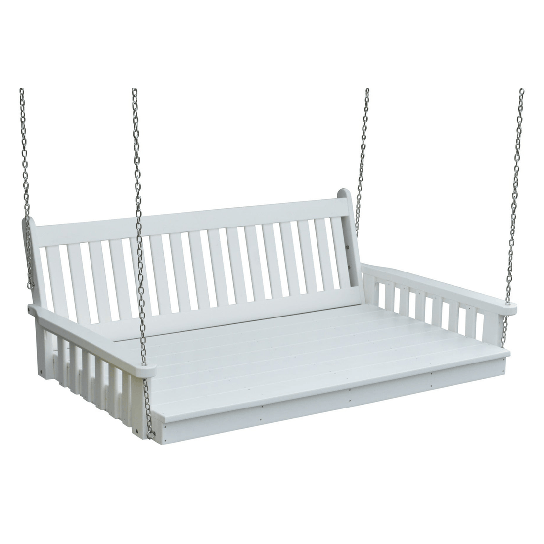 Keystone Amish Co. Twin Franklin Recycled Plastic Swing Bed, Bright White