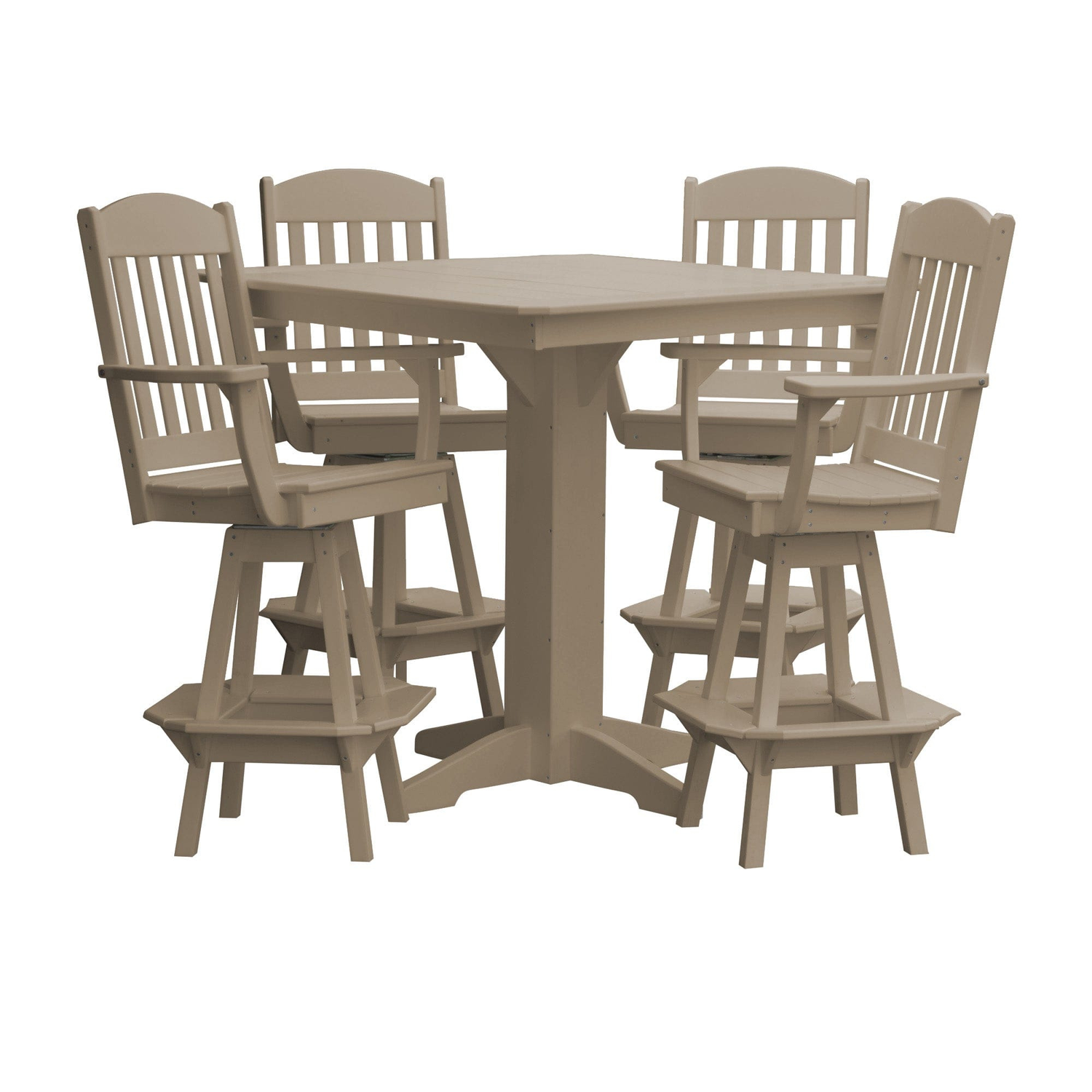 Keystone Amish Co. Classic 5-Piece Poly Bar Dining Set