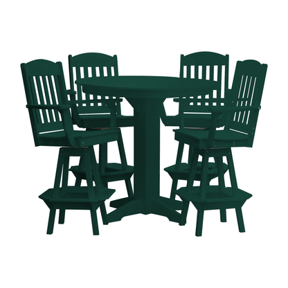 Keystone Amish Co. Classic 5-Piece Poly Round Bar-Height Dining Set