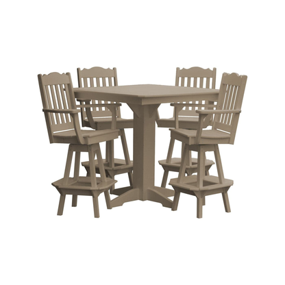 Keystone Amish Co. York 5-Piece Poly Bar Dining Set with Square Table