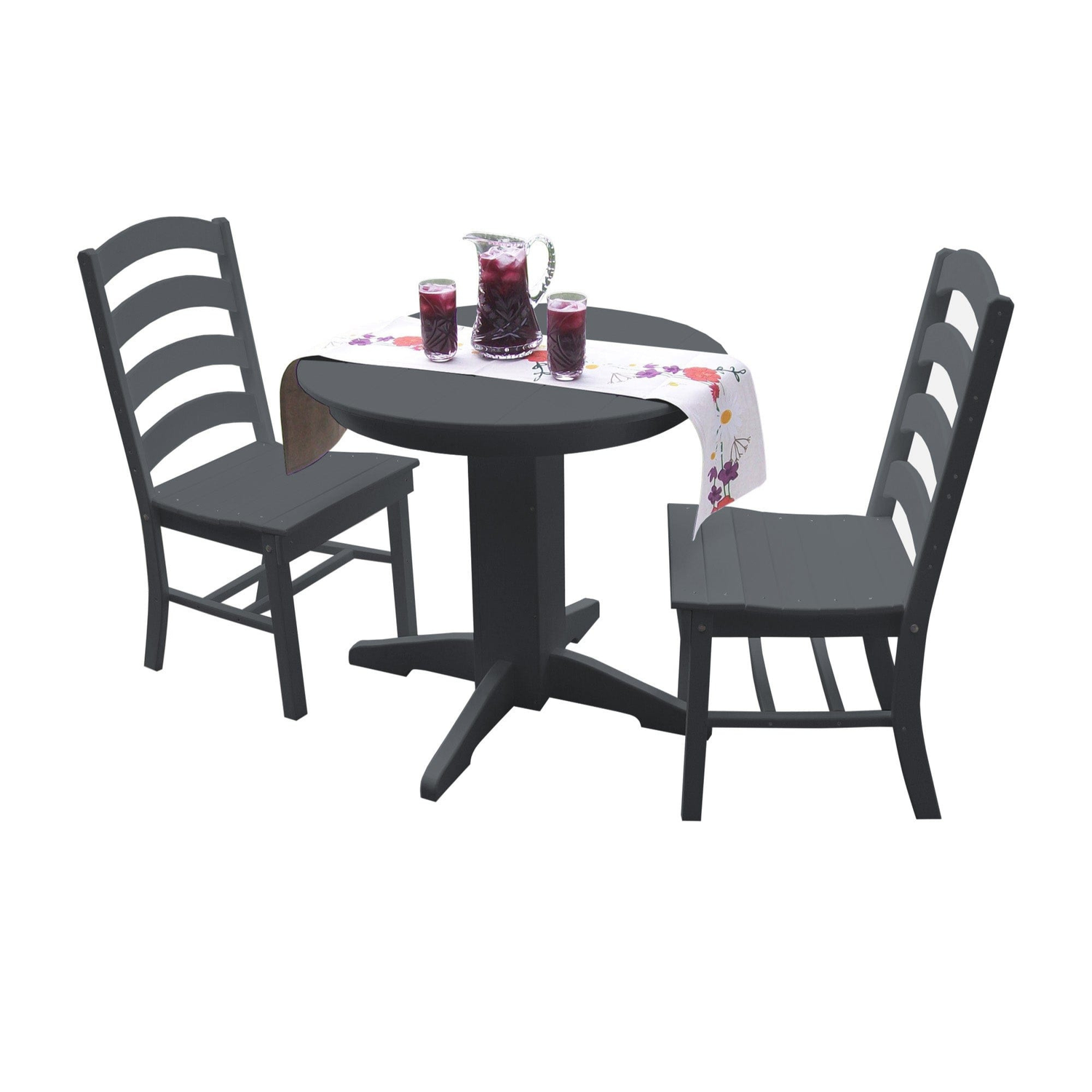 Keystone Amish Co. Josie 3-Piece Poly Outdoor Dining Set with Round Table