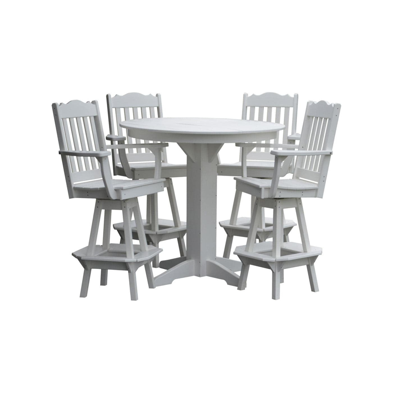 Keystone Amish Co. York 5-Piece Poly Bar Dining Set with Round Table