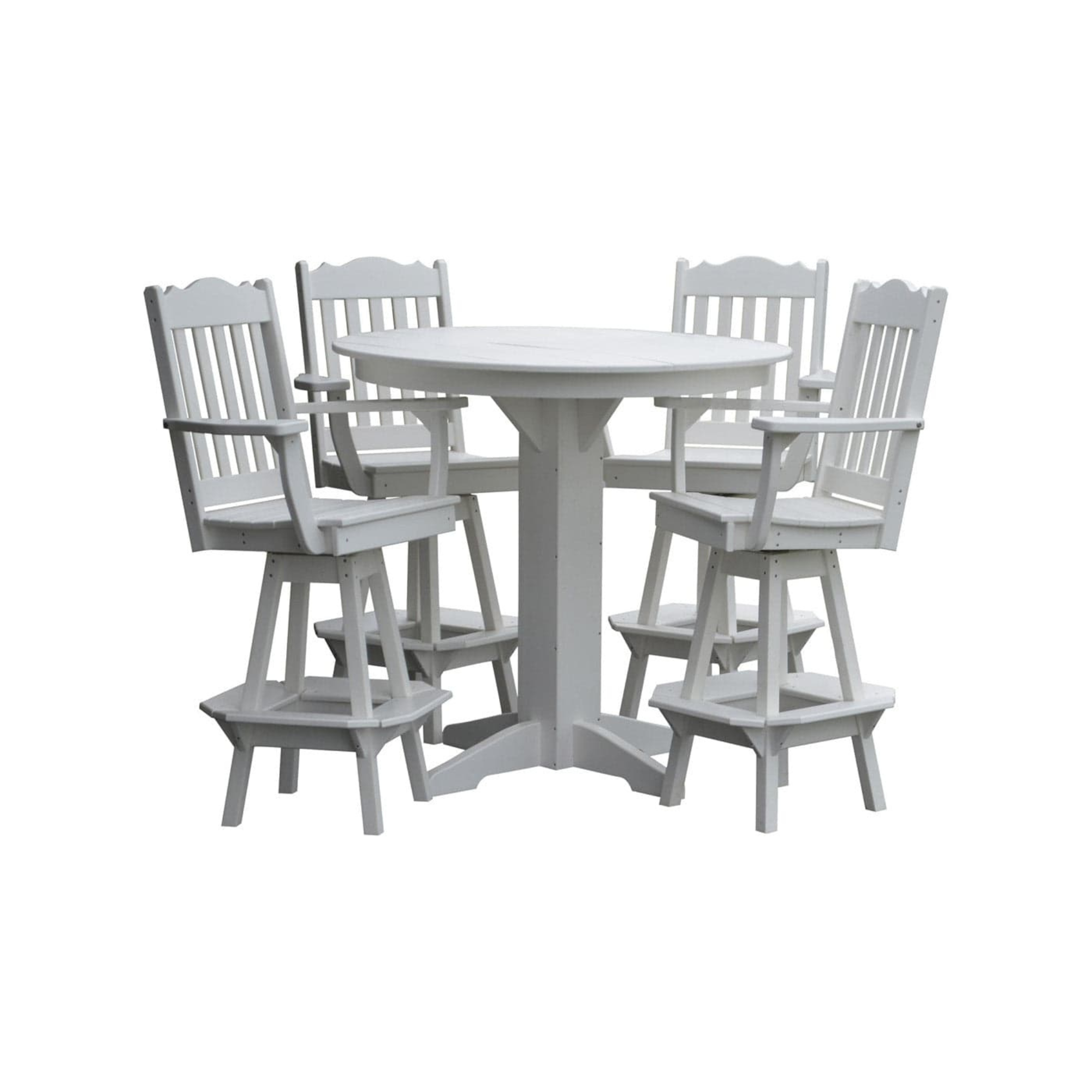 Keystone Amish Co. York 5-Piece Poly Bar Dining Set with Round Table