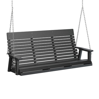 Berlin Gardens Casual Back Poly Lumber Three Seat Swing with Stainless Steel Chains