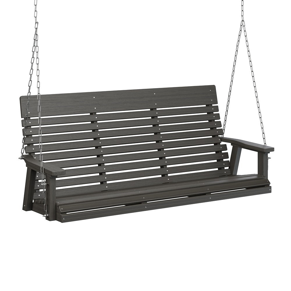 Berlin Gardens Casual Back Poly Lumber Three Seat Swing with Stainless Steel Chains