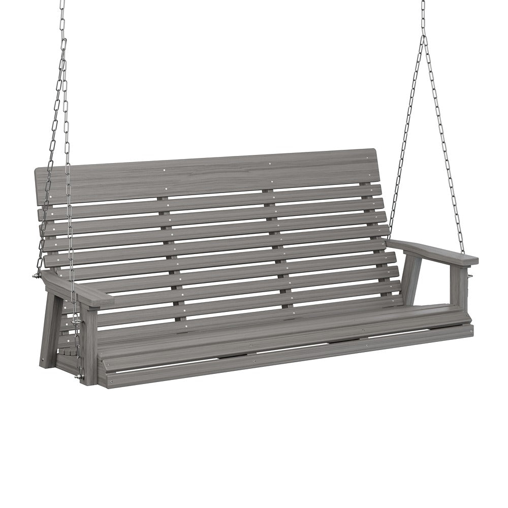 Berlin Gardens Casual Back Poly Lumber Three Seat Swing with Stainless Steel Chains