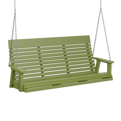 Berlin Gardens Casual Back Poly Lumber Three Seat Swing with Stainless Steel Chains