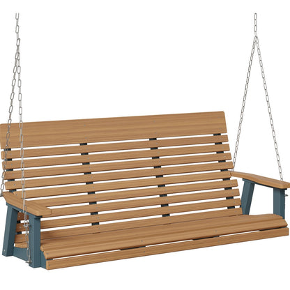 Berlin Gardens Casual Back Poly Lumber Three Seat Swing with Stainless Steel Chains