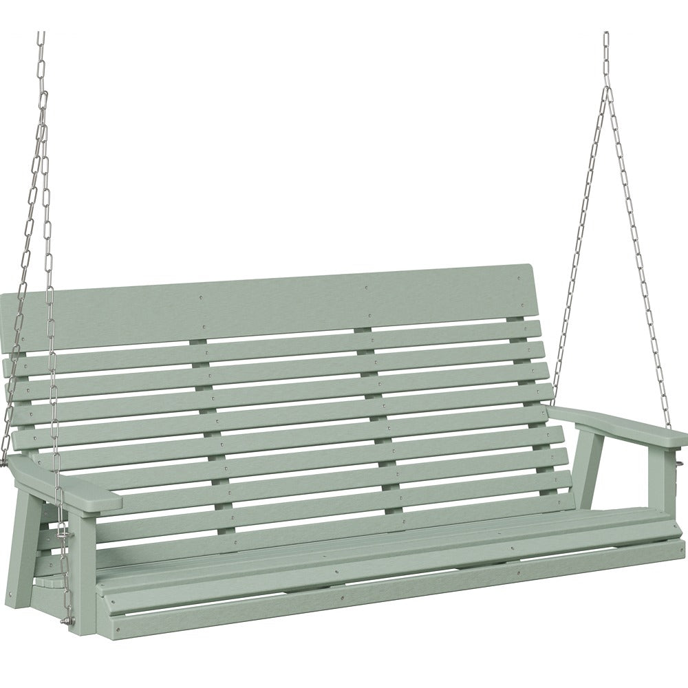 Berlin Gardens Casual Back Poly Lumber Three Seat Swing with Stainless Steel Chains