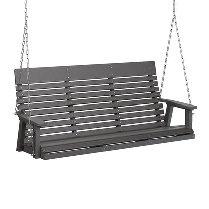 Berlin Gardens Casual Back Poly Lumber Three Seat Swing with Stainless Steel Chains