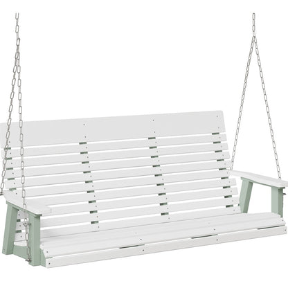Berlin Gardens Casual Back Poly Lumber Three Seat Swing with Stainless Steel Chains