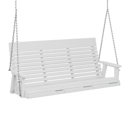 Berlin Gardens Casual Back Poly Lumber Three Seat Swing with Stainless Steel Chains
