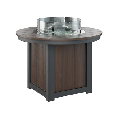 Berlin Gardens Donoma 44″ Round Dining Poly Lumber Fire Pit Table