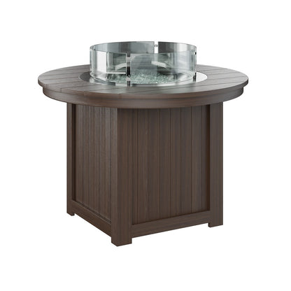 Berlin Gardens Donoma 44″ Round Dining Poly Lumber Fire Pit Table