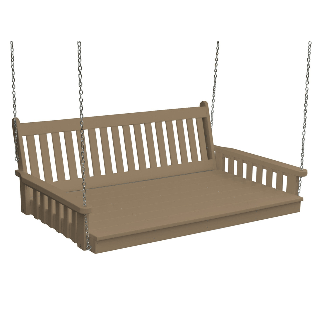 Keystone Amish Co. Twin Franklin Recycled Plastic Swing Bed, Weathered Wood