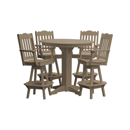 Keystone Amish Co. York 5-Piece Poly Bar Dining Set with Round Table