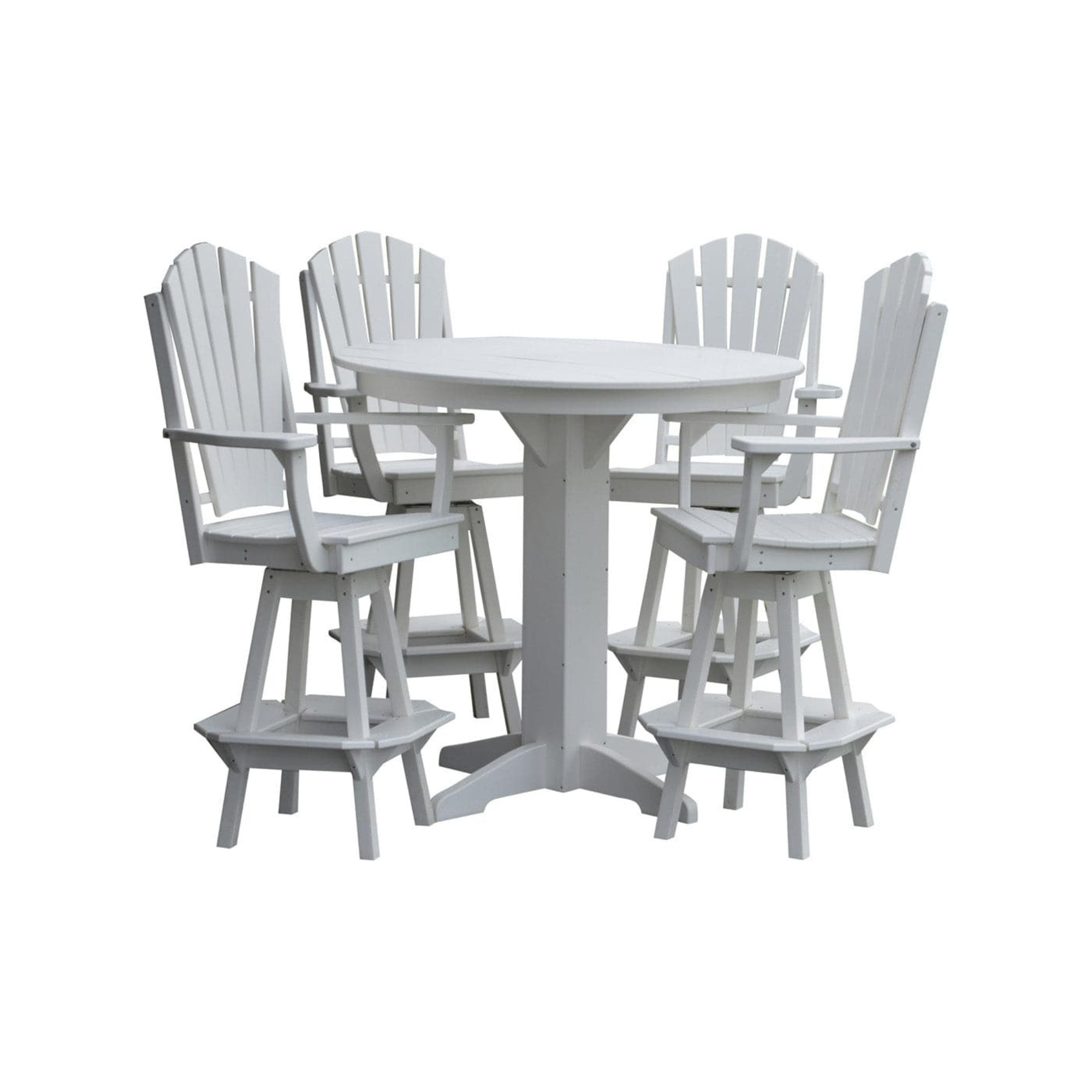 Keystone Amish Co. Sunburst 5-Piece Poly Bar Dining Set with Round Table