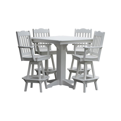 Keystone Amish Co. York 5-Piece Poly Bar Dining Set with Square Table