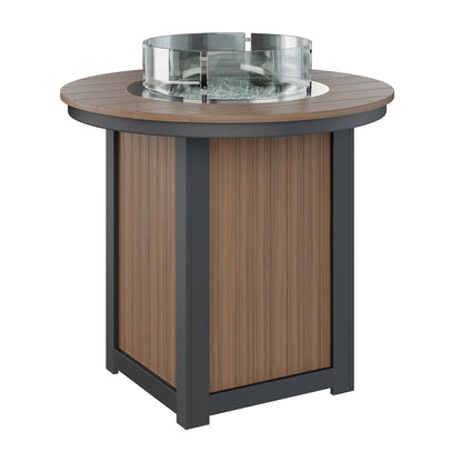 Berlin Gardens Donoma 44″ Round Bar Poly Lumber Fire Pit Table