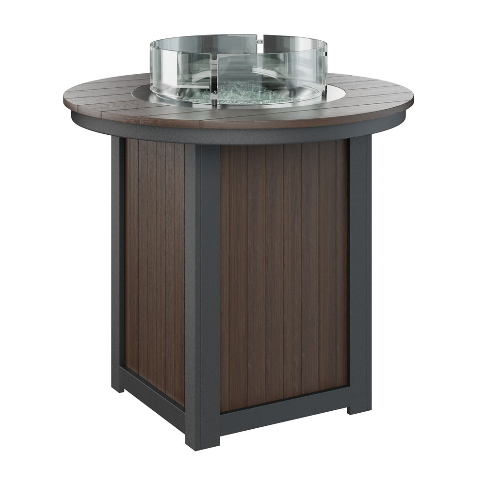 Berlin Gardens Donoma 44″ Round Bar Poly Lumber Fire Pit Table