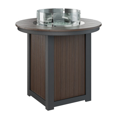 Berlin Gardens Donoma 44″ Round Bar Poly Lumber Fire Pit Table