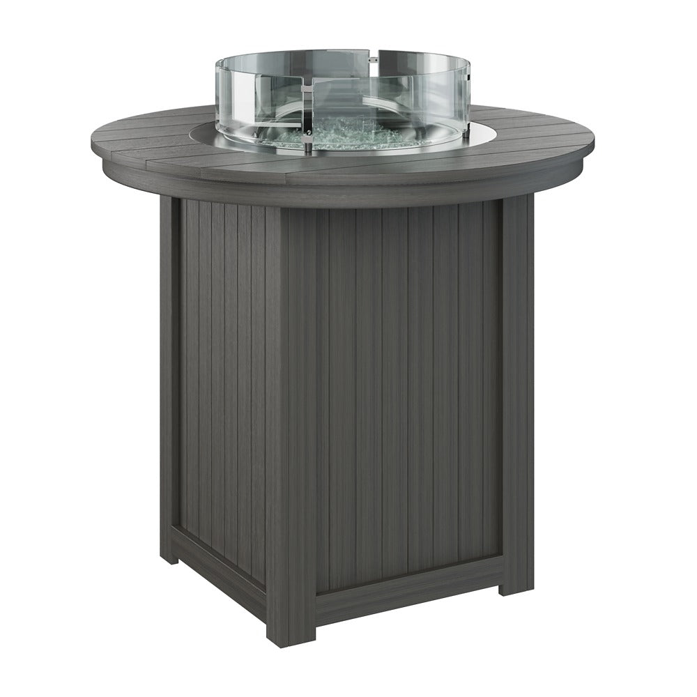 Berlin Gardens Donoma 44″ Round Bar Poly Lumber Fire Pit Table