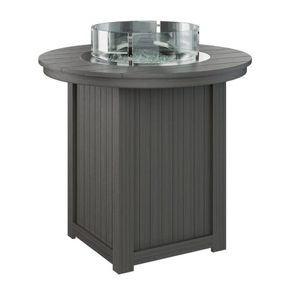 Berlin Gardens Donoma 44″ Round Bar Poly Lumber Fire Pit Table