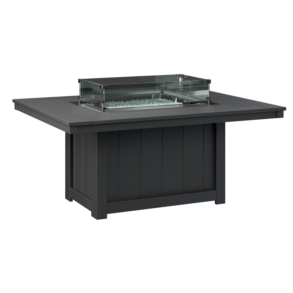 Berlin Gardens Donoma Rectangular Poly Lumber Fire Pit Table