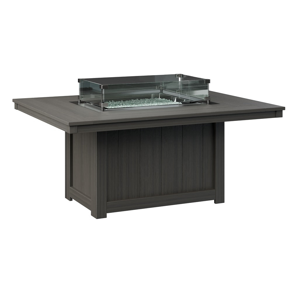 Berlin Gardens Donoma Rectangular Poly Lumber Fire Pit Table