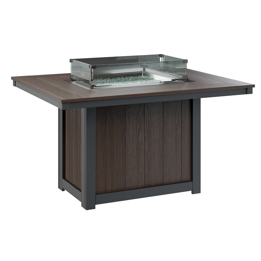 Berlin Gardens Donoma 54″ Rectangular Dining Poly Lumber Fire Pit Table