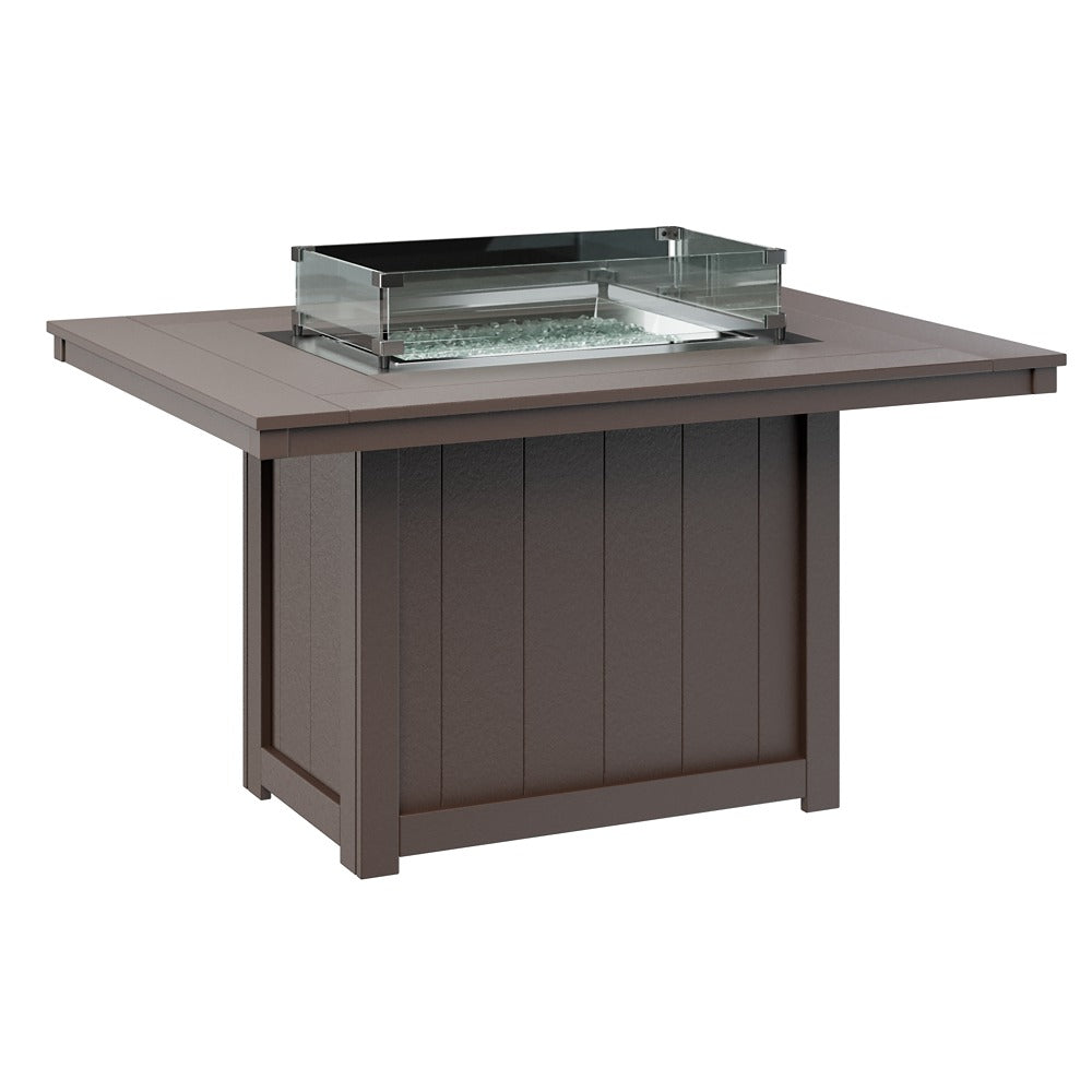 Berlin Gardens Donoma 54″ Rectangular Dining Poly Lumber Fire Pit Table