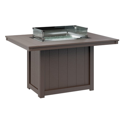 Berlin Gardens Donoma 54″ Rectangular Dining Poly Lumber Fire Pit Table