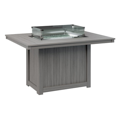 Berlin Gardens Donoma 54″ Rectangular Dining Poly Lumber Fire Pit Table