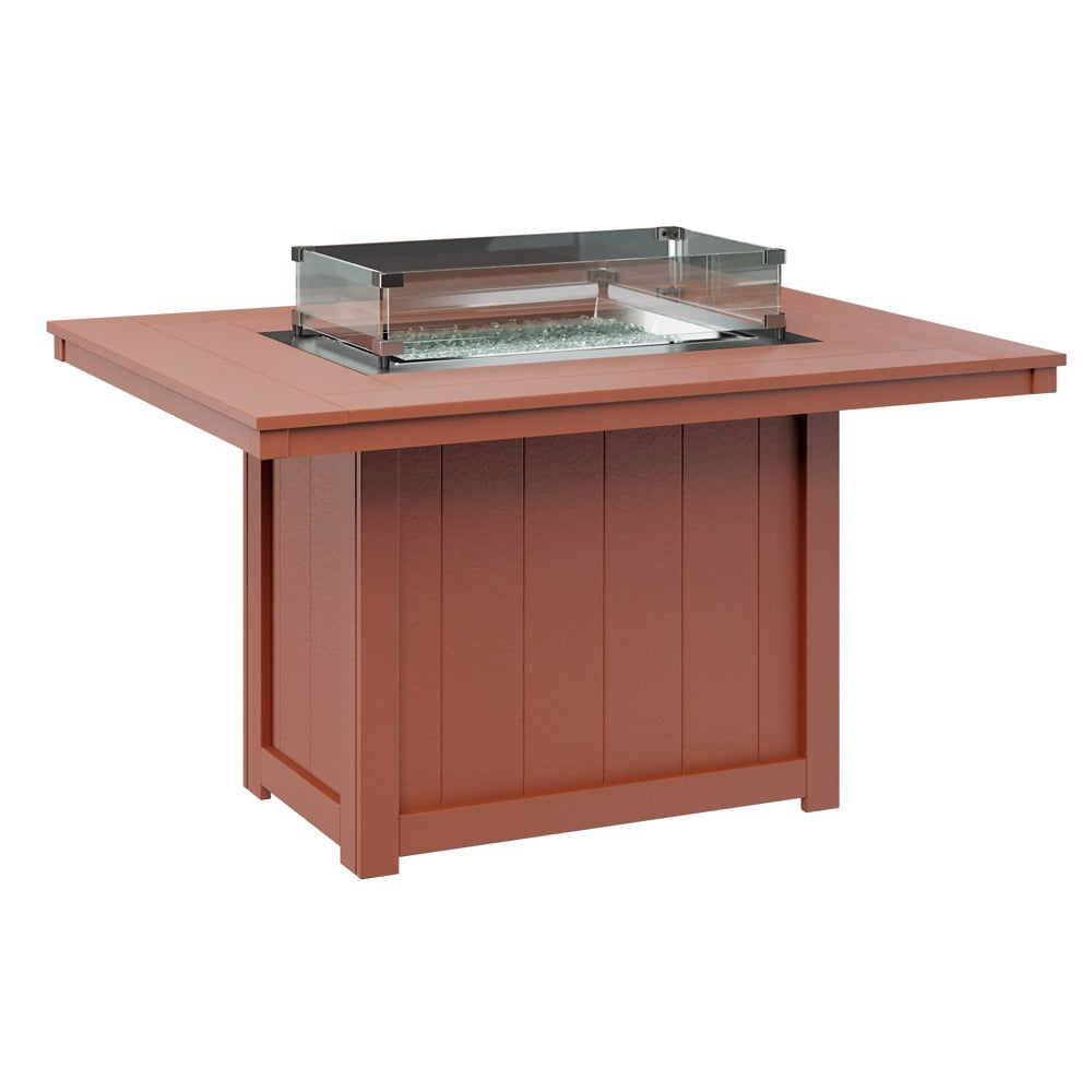 Berlin Gardens Donoma 54″ Rectangular Dining Poly Lumber Fire Pit Table