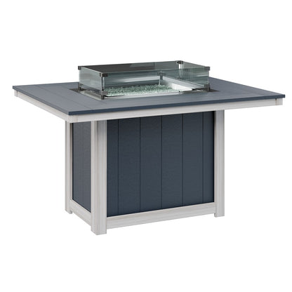 Berlin Gardens Donoma 54″ Rectangular Dining Poly Lumber Fire Pit Table