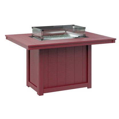 Berlin Gardens Donoma 54″ Rectangular Dining Poly Lumber Fire Pit Table