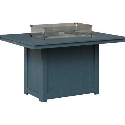 Berlin Gardens Donoma 54″ Rectangular Dining Poly Lumber Fire Pit Table