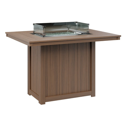 Berlin Gardens Donoma 54″ Rectangular Counter Height Poly Lumber Fire Pit Table