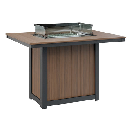 Berlin Gardens Donoma 54″ Rectangular Counter Height Poly Lumber Fire Pit Table
