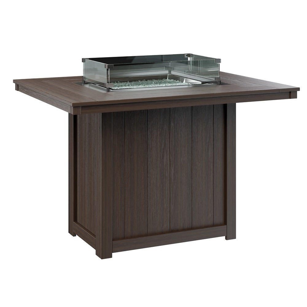 Berlin Gardens Donoma 54″ Rectangular Counter Height Poly Lumber Fire Pit Table